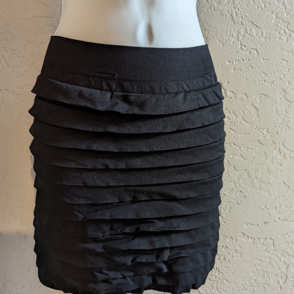Tight Black Ruffled Mini Skirt Size Small.